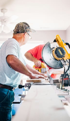 Contractor working on home renovation indoors